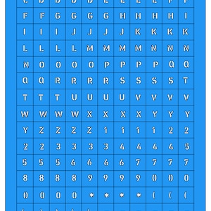 May include: A blue plastic keyboard template with white letters and numbers. The template includes the alphabet, numbers, and symbols. The template is labelled "STEEL HARPY GAMING".