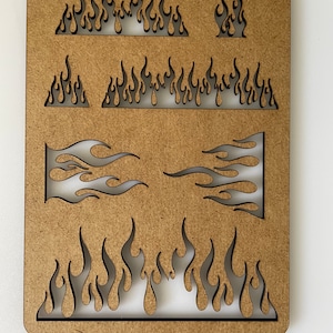 Flames Wooden Wargaming Airbrush/Painting Stencil