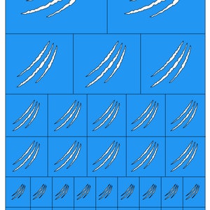 May include: A blue sheet with multiple white claw marks printed on it. The sheet has the text "STEEL HARPY GAMING" at the bottom.