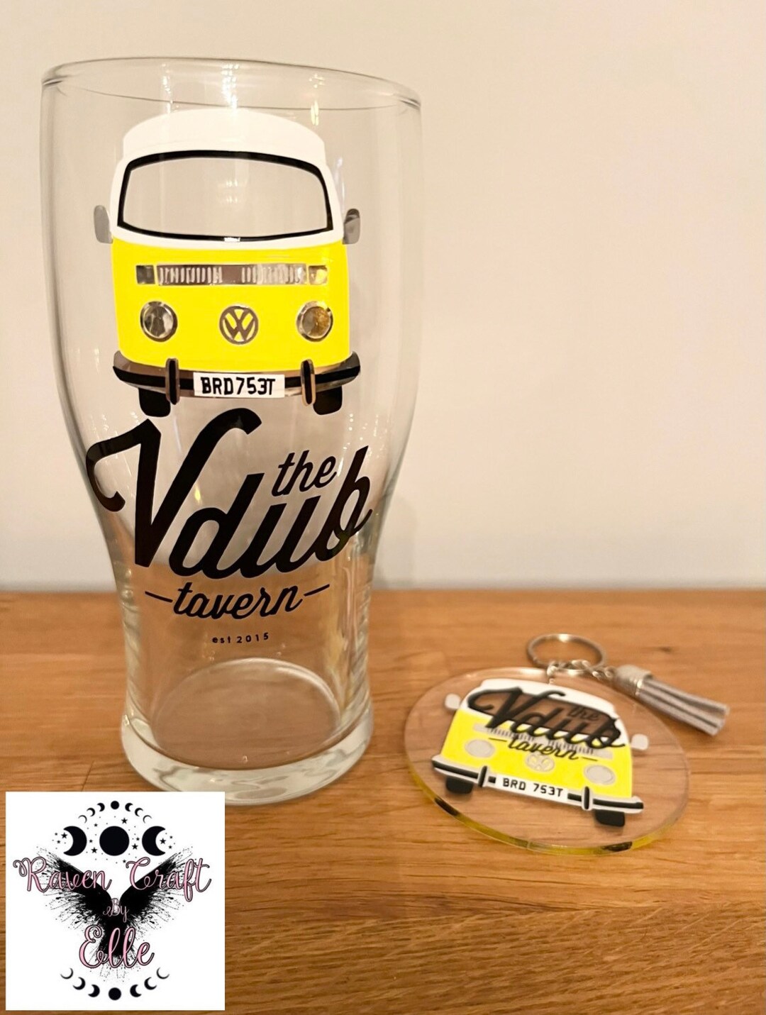 Volkswagen Transporter Camper Van T2 Bay Window Pint Glass Gift 