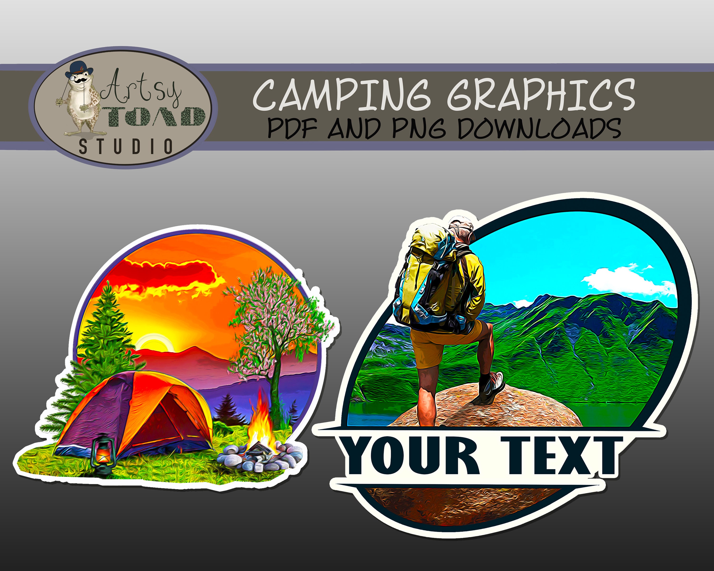 Camping and Adventure Designs - 7 Piece Editable Download - Etsy