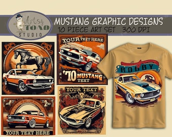 Ford Mustang Graphics - 10 High Quality Car Graphics - perfect Shirts Designs