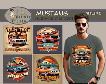 Ford Mustang Graphics - 5 High Quality Car Graphics - Series 2 - perfect Shirts Designs