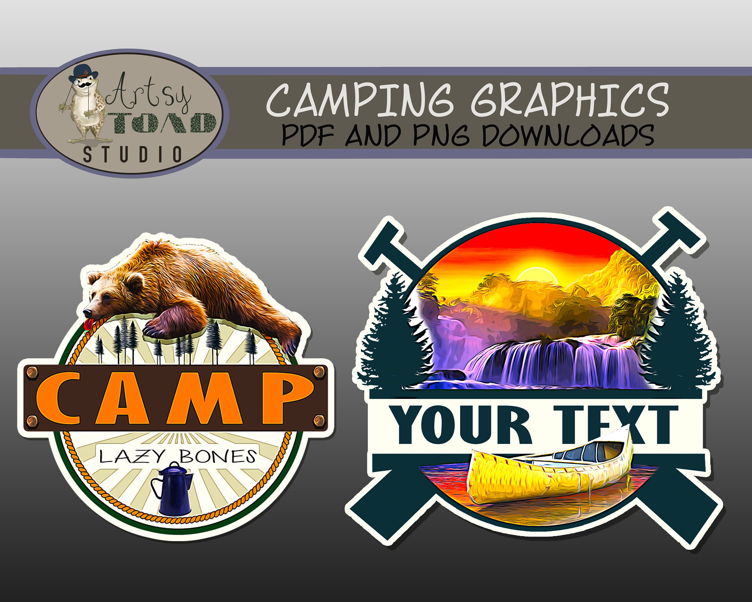 Camping and Adventure Designs - 7 Piece Editable Download - Etsy