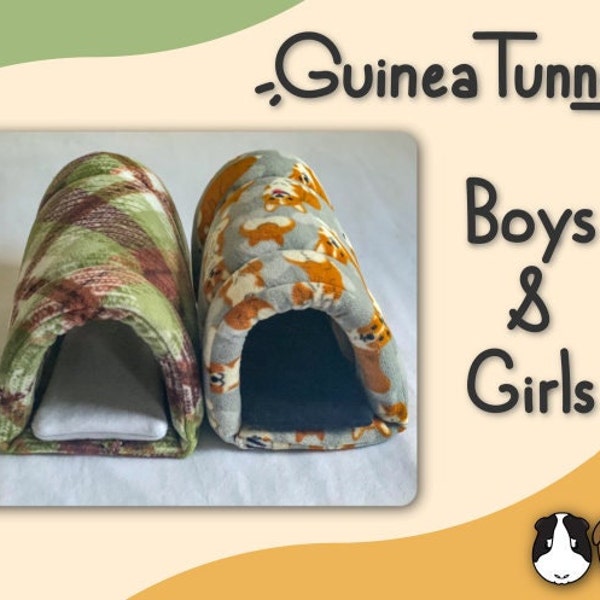 Custom Guinea Pig Tunnel and Mini Pillow : Anti-Pill Fleece & Absorbent Layer (Free Gift)