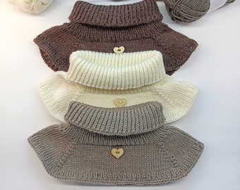 Crochet neck warmer, Knit turtleneck warmer, wool neck warmer, knitted neck warmer, handmade neck warmer, winter neck warmer, boho, vintage