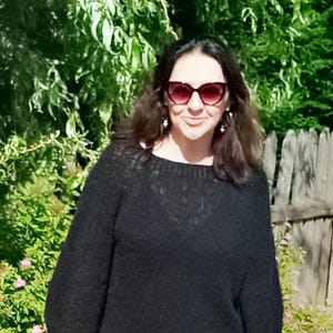 Hand Knit Mohair Cobweb Sweater: Soft Black Pullover, M/L