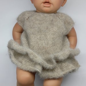 Baby Strampler gestrickt: Alpaka Seide Newborn Bodysuit, Photo Prop (0-3 Monate)