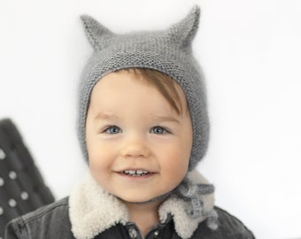 Baby girls and boys hat, baby bonnet hat with Ears, Kitty Hat for baby, Available in Multiple Colors, gift for Baby, vintage toddler cap