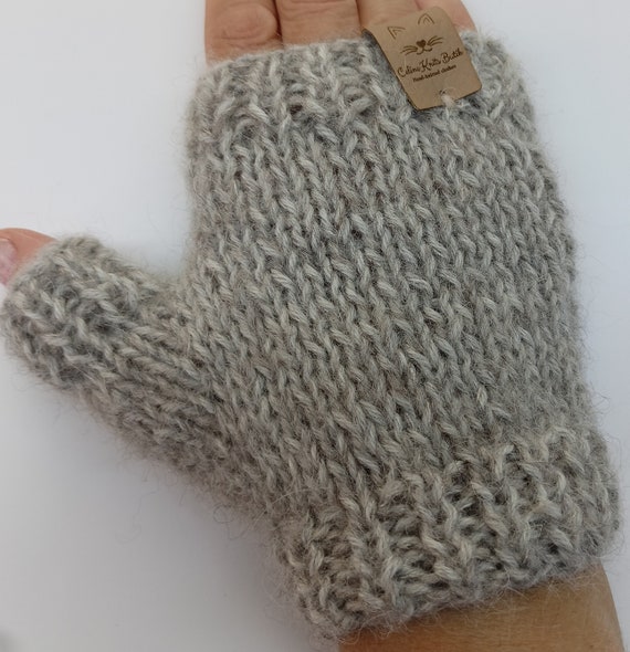 Guanti Invernali Senza Dita A Maglia | Scaldamuscoli Con Foro Pollice | Unisex