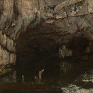Gustave Courbet - La Grotte de la Loue | Digital Art Print - Dark Academia Wall Art - French Landscape - Instant Download