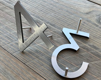 Metal House Numbers / Metal Address Numbers / Modern House Numbers / Address Sign / Brushed Aluminum Numbers / 8" House Number