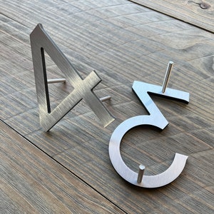 Metal House Numbers / Metal Address Numbers / Modern House Numbers / Address Sign / Brushed Aluminum Numbers / 8" House Number