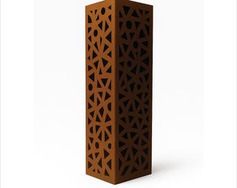 Rusted Metal Garden Column | Rusted Geometric Garden Art | | Garden Decor | Rustic Sculpture Landscape Design | Outdoor Furniture and Decor