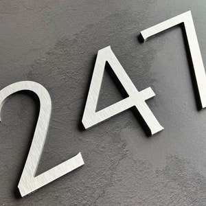 Metal House Numbers / Metal Address Numbers / Modern House Numbers / Address Sign / Brushed Aluminum Numbers / 6" House Number