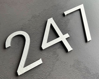 Metall Hausnummern / Metall Adressnummern / Moderne Hausnummern / Adressschild / Gebürstete Aluminium Zahlen / 15 cm Hausnummer