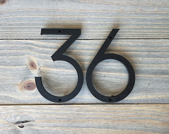 Clean Modern House Numbers / Black House Number / Outside Address Sign / Address Plaque / House Sign / Mailbox Number / 6 Inch House Number