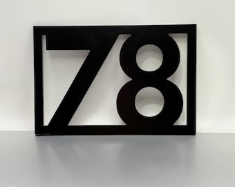 Brushed Aluminum Number Sign: Custom Address Plaque for Office or Apartment