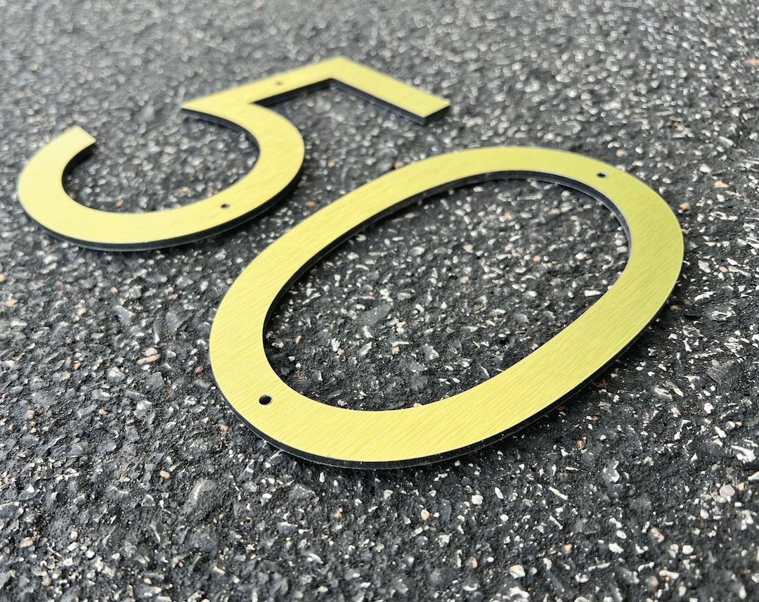 Gold House Numbers / Metal Address Numbers / Modern House Numbers