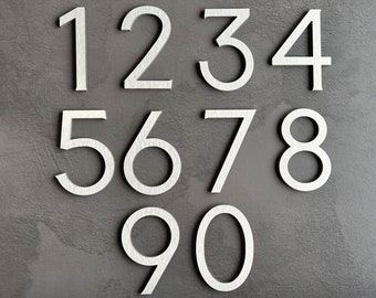 Numéros de maison en métal / Numéros d'adresse en métal / Numéros de maison modernes / Plaque d'adresse / Numéros en aluminium brossé / Numéro de maison 4"