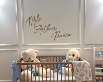 Nursery Name Sign / Wooden Name Sign / Baby Room Name Sign / Personalized First and Middle Name Signs / Cursive First Name Sign