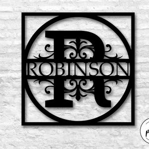Personalized Family Name Metal Sign | Custom Initial Metal Monogram | Door Hanger | Housewarming Gift | Wedding Monogram | Anniversary Gift