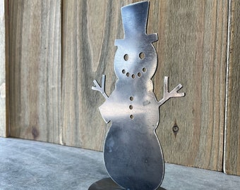 Metal Snowman Decoration: Freestanding Holiday Decor - Etsy