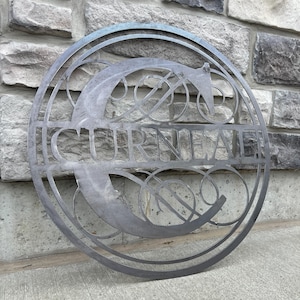 Personalized Family Name Metal Sign | Custom Initial Metal Monogram | Door Hanger | Housewarming Gift | Wedding Monogram | Anniversary Gift
