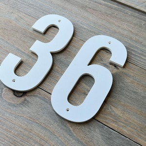 Bold Modern House Numbers / White House Number / Outside Address Sign / Address Plaque / House Sign / Mailbox Number / 6 Inch House Number