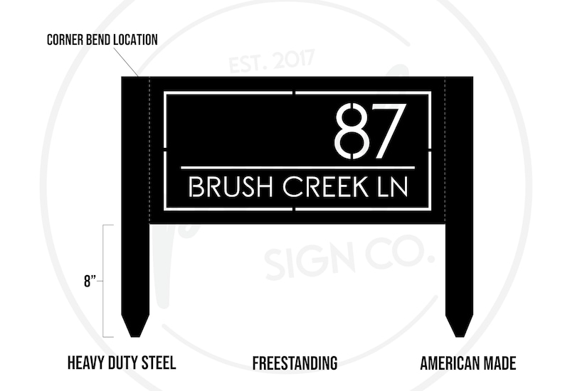 Metal Address Sign for House / Modern Metal Address Plaque / Metal ...
