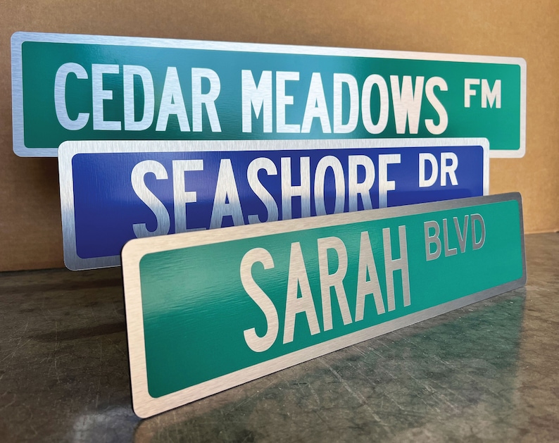 Custom Street Name Sign / Aluminum Street Sign / Metal Name Etsy