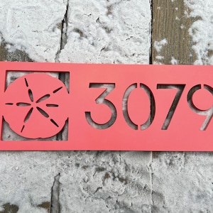 Sand Dollar Address Sign for House / Beach House Number Sign / Coastal Address Plaque / Tropical House Numbers / Weatherproof Address Sign