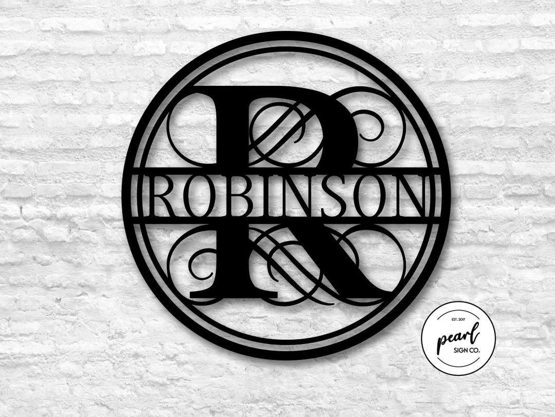 Personalized Family Name Metal Sign: Custom Floral Monogram - Etsy