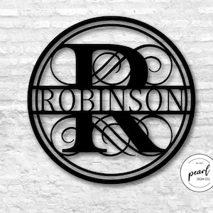 Personalized Family Name Metal Sign | Custom Initial Metal Monogram | Door Hanger | Housewarming Gift | Wedding Monogram | Anniversary Gift
