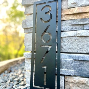 Metal Address Sign for House / Modern Metal Address Plaque / Metal Address Sign for Yard / Metal House Numbers / House Number Sign