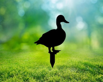 Arte de metal para jardín / Estaca de jardín / Estaca de jardín de pato / Pato negro / Regalos de pato / Decoración de pato / Decoración de granja / Estaca de jardín