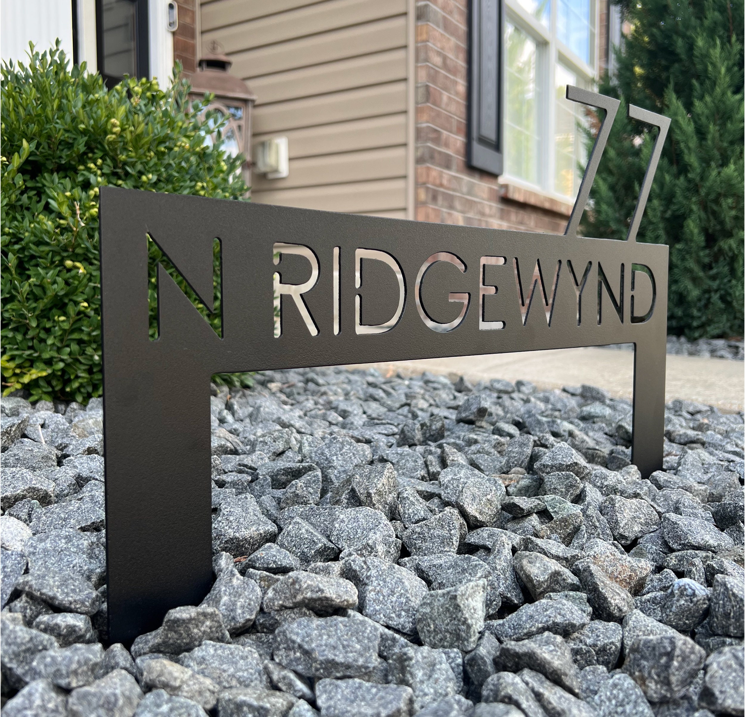 Custom Metal Address Sign – Modern House Numbers Plaque for Yard or ...