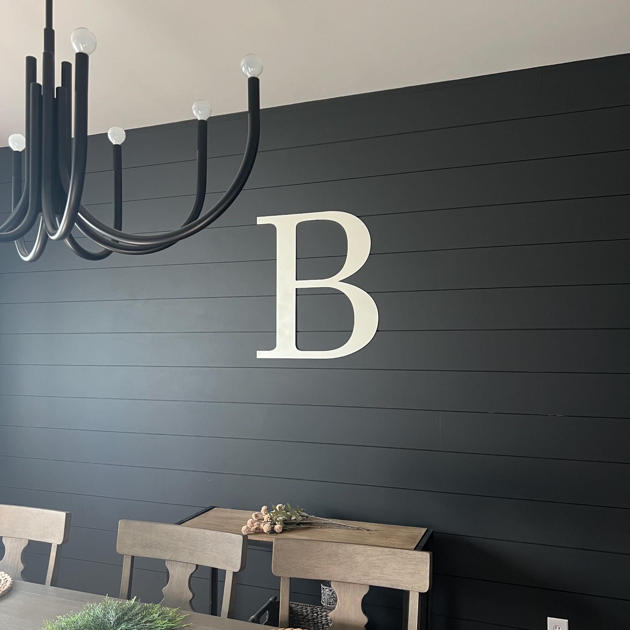 Metalen letter initialen, metalen monogram wanddecoratie, metalen bordletters voor woorden of familie, grote metalen letters