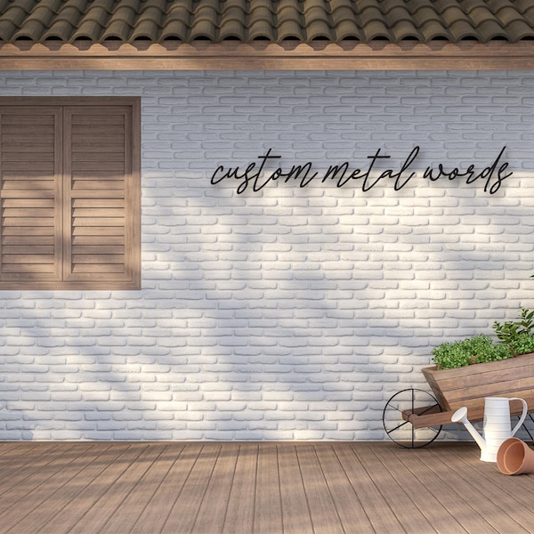 Mots en métal personnalisés | Votre texte personnalisé | Plaque en métal avec nom personnalisé | Décoration murale personnalisée | Cadeau de pendaison de crémaillère |