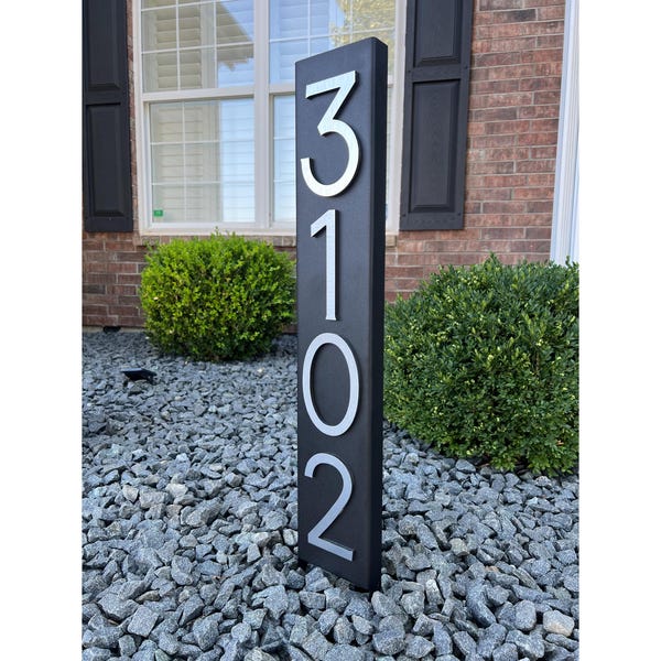 Plaque d'adresse en métal pour maison / Plaque d'adresse en métal moderne / Plaque d'adresse en métal pour jardin / Numéros de maison en métal / Panneau de numéro de maison