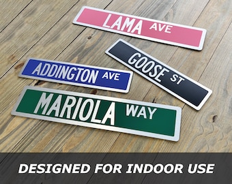Letrero de calle personalizado / Letrero de calle interior personalizado / Letrero de calle de aluminio / Letrero de calle de metal / Letrero de calle de metal / Letrero de calle personalizado