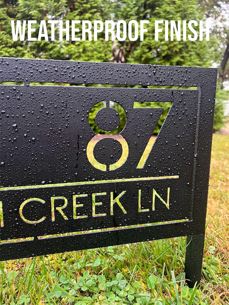 Metal Address Sign for House / Modern Metal Address Plaque / Metal ...