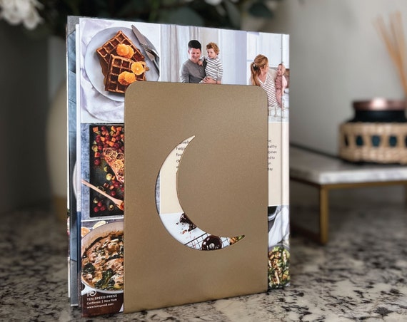 Moon Metal Bookends / Moon Bookend / Night Themed Bookends / Unique Bookends / Minimalistic Home Decor / Crescent Moon Theme