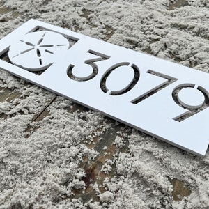 Sand Dollar Address Sign for House / Beach House Number Sign / Coastal Address Plaque / Tropical House Numbers / Weatherproof Address Sign