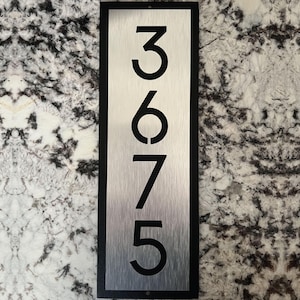 Modern Metal Address Plaque / Garage Address Sign / Front Door House Sign / Metal House Numbers / House Number Sign / Vertical House Sign