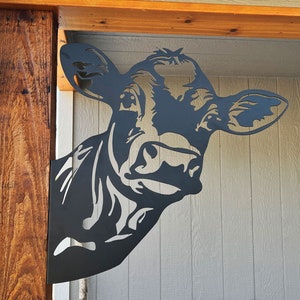 Metal Farm Sign / Peeping Cow / Farm Wall Art / Metal Decor / Farm Animal Decor / Steel Sign / Farmhouse Decor
