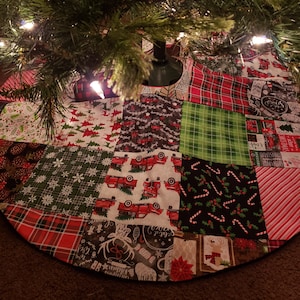 Faldas para árbol de Navidad hechas con retazos de la abuela