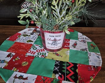 Grandma's Scraps Grinch Table Runner
