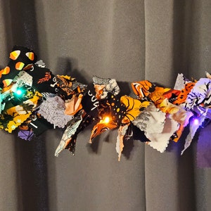 Battery Operated Halloween Ragtie Light Garlands