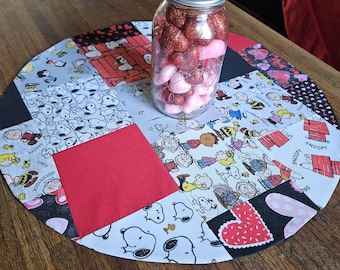 Grandma's Scraps Peanuts Valentine's Day Table Runner